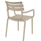 Siesta Paris Chaise de jardin empilable avec accoudoir Taupe (par 2 pièces)