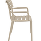 Siesta Paris Chaise de jardin empilable avec accoudoir Taupe (par 2 pièces)