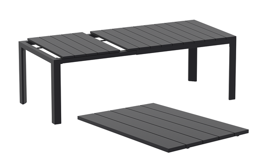 Siesta Atlantic Table de jardin extensible Medium 140/210 cm Noir