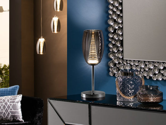 LAMPE TABLE   NEBULA  1L CHROME
