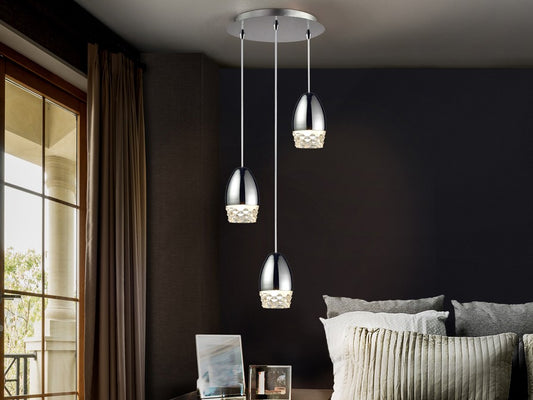 LAMPE 3L  ALESSA  CHROME Ø30