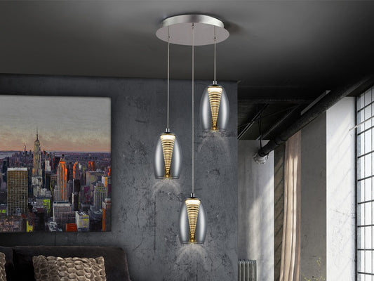 LAMPE  NEBULA   3L LED CHROME