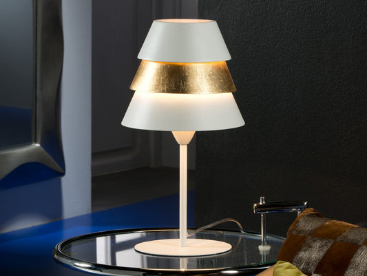 LAMPE BASSE   ISIS   1L BLANC/OR