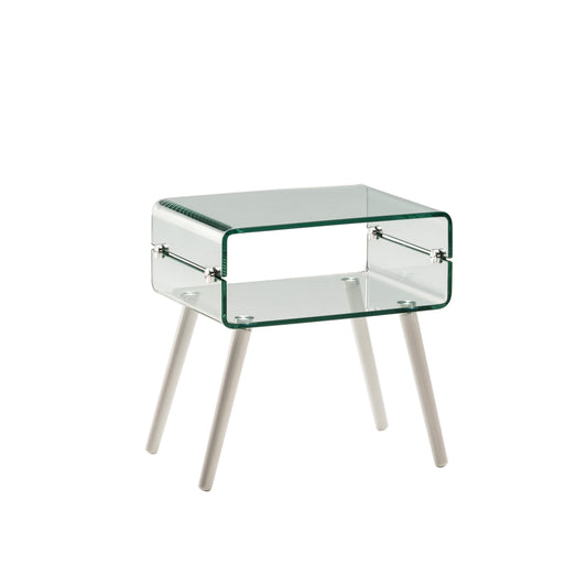 TABLE BASSE  GLASS II  PIED BLAN