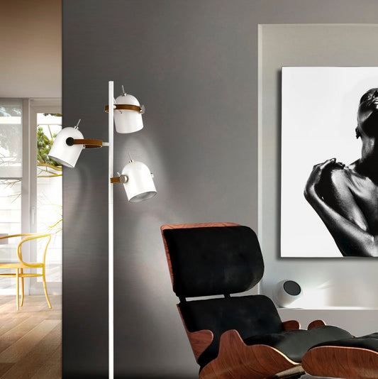 LAMPADAIRE 3L  ADAME  BLC/ARGENT