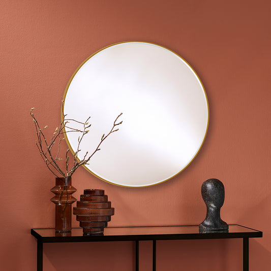 Miroir encadré Hoop Bronze M Ronde Noir 0 X 0