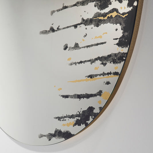 Miroir encadré Drip Gold Ovaal Or 76 X 110 cm