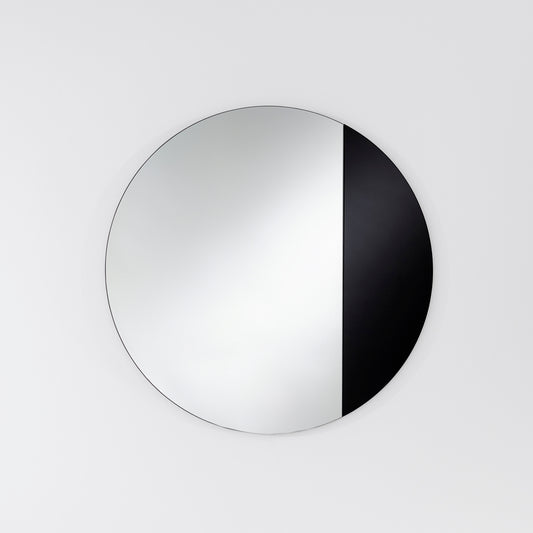 Miroir encadré Cord Black Ronde Miroir + noir 58 X 58