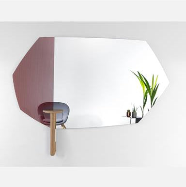 Miroir encadré Faux Metal Modèle irrégulier Miroir + noir 103 X 177 cm