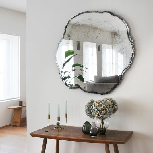 Miroir ARBO Modern Ovale Gris/noir 98x101 cm