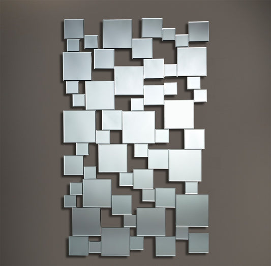 Miroir encadré Pixels Rectangle Miroir biseauté 85 X 141 cm