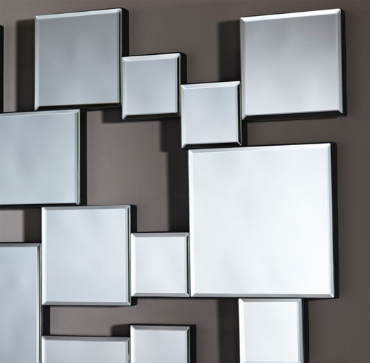 Miroir encadré Pixels Rectangle Miroir biseauté 85 X 141 cm